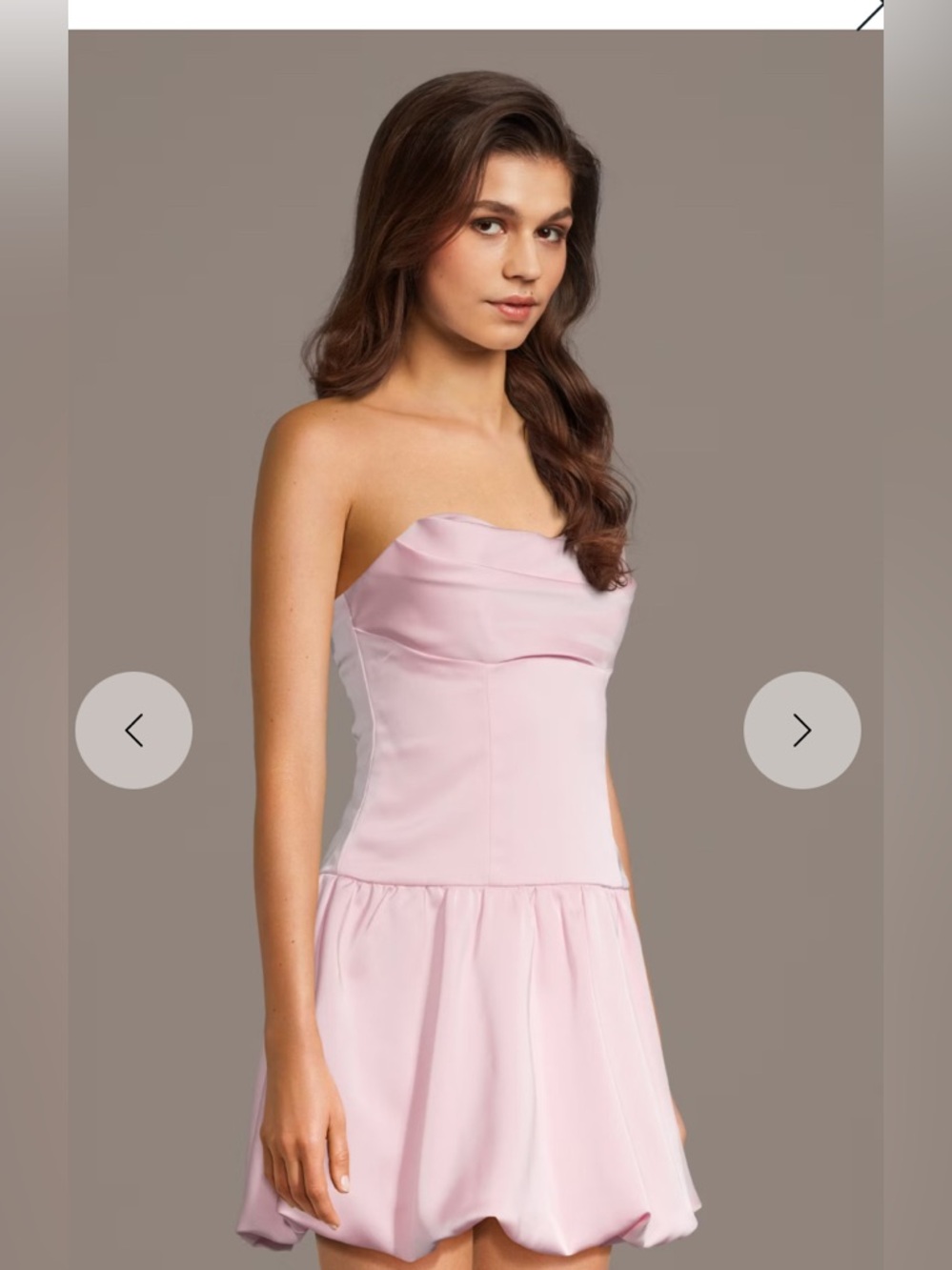 Nwot CRYSTAL DOLL Silky Satin Drop Waist Bubble Mini Dress large (M37)